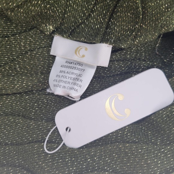 C Infinity Scarf Wide Pleated Knit w/ Gold Tread - NWT - Picture 3 of 3